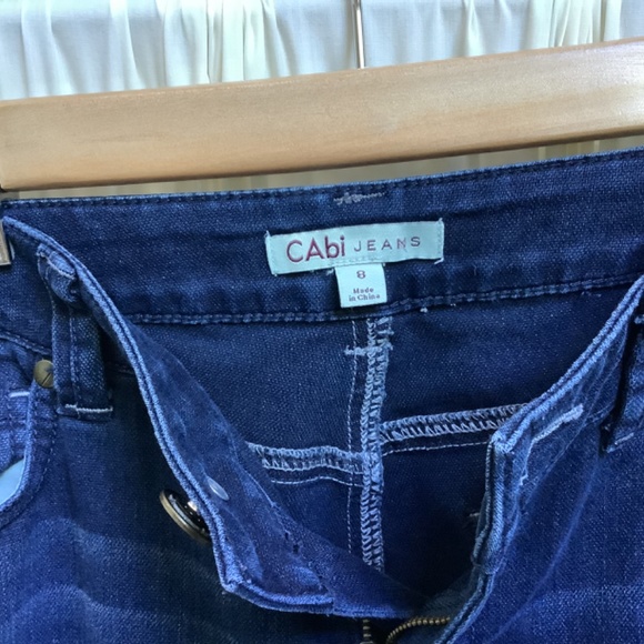 CAbi Bree Jeans #514 Deep Blue Wash Straight Leg Stretch Size 8 - Picture 6 of 8